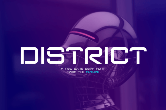 District: The Futuristic Stencil Sans Serif for Modern Design